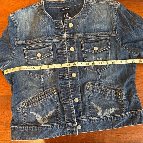 Custom Botanical Art | Upcycled GAP Jean Jacket | Forestcore Statement Piece - Picture 9 of 12